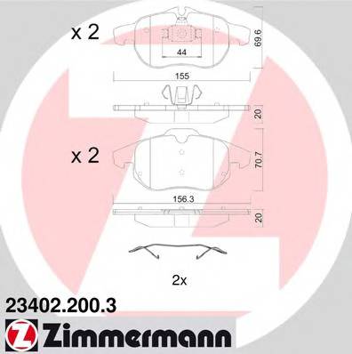 ZIMMERMANN 23402.200.3 Комплект тормозных колодок
