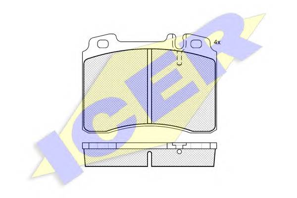 ICER 180861 Комплект гальмівних колодо...