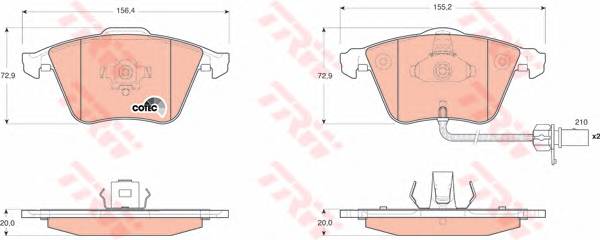 TRW GDB1659 Комплект тормозных колодок
