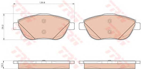 TRW GDB1926 Комплект тормозных колодок