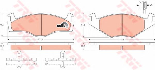 TRW GDB459 Комплект тормозных колодок