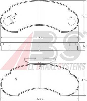 A.B.S. 36828 Комплект тормозных колодок