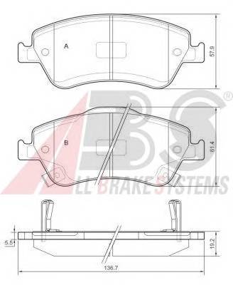 A.B.S. 37620 Комплект тормозных колодок... A.B.S. 37620 Комплект тормозных колодок...