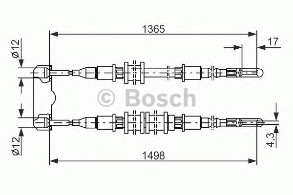 BOSCH 1 987 477 130 Трос, стояночная тормозная 