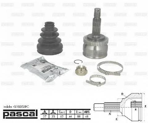 PASCAL G10353PC Шарнірний комплект, привод... PASCAL G10353PC Шарнірний комплект, привод...