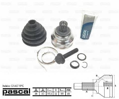 PASCAL G1A019PC Шарнирный комплект, привод... PASCAL G1A019PC Шарнирный комплект, привод...
