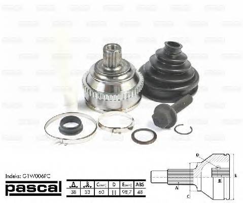 PASCAL G1W006PC Шарнирный комплект, привод