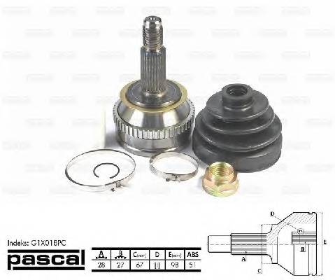 PASCAL G1X018PC Шарнирный комплект, привод