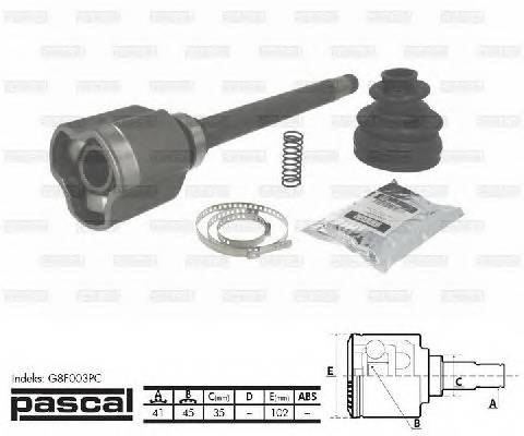 PASCAL G8F003PC Шарнирный комплект, привод