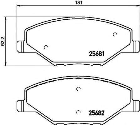 HELLA 8DB 355 020-521 Комплект гальмівних колодо... HELLA 8DB 355 020-521 Комплект гальмівних колодо...