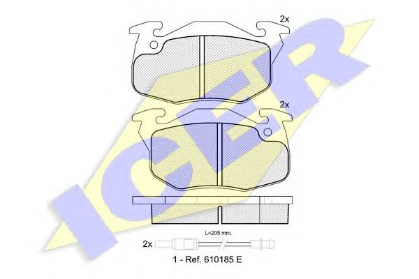 ICER 180633 Комплект тормозных колодок