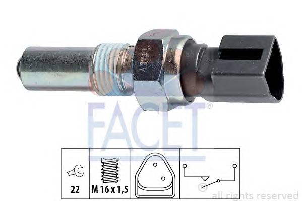 FACET 7.6107 Выключатель, фара заднего х