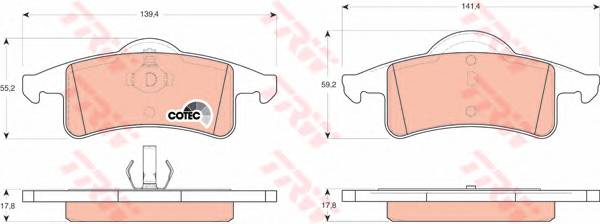 TRW GDB4127 Комплект тормозных колодок