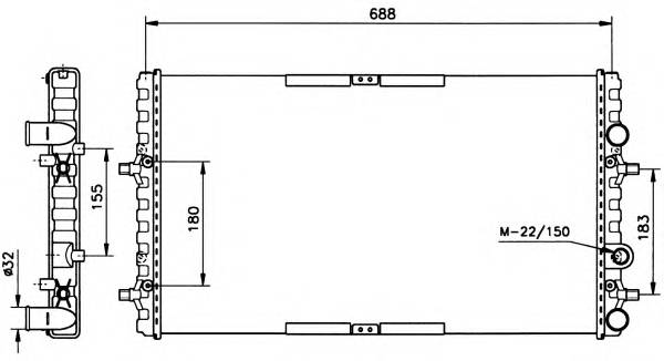 NRF 52160 Радиатор, охлаждение двига...