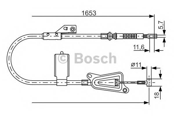 BOSCH 1 987 477 915 Трос, стояночная тормозная 
