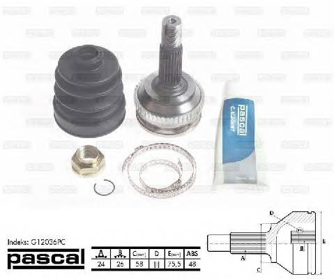 PASCAL G12036PC Шарнирный комплект, привод... PASCAL G12036PC Шарнирный комплект, привод...