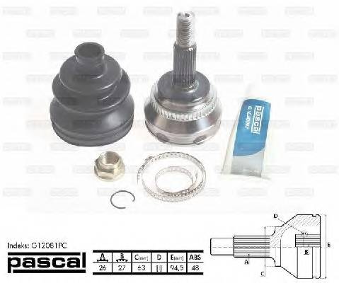 PASCAL G12081PC Шарнирный комплект, привод