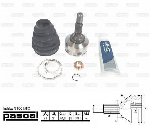 PASCAL G1C015PC Шарнірний комплект, привод... PASCAL G1C015PC Шарнірний комплект, привод...