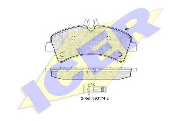 ICER 141849 Комплект гальмівних колодо...