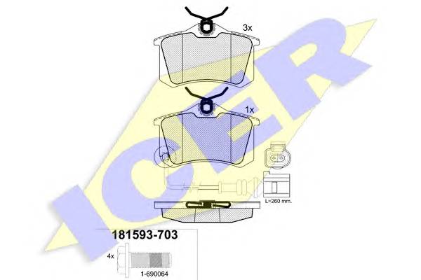 ICER 181593-703 Комплект тормозных колодок