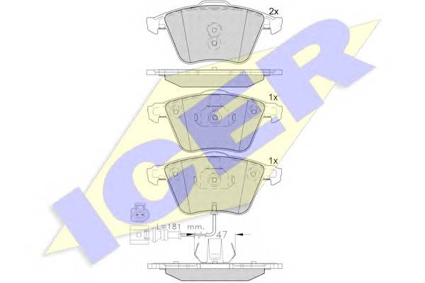 ICER 182148 Комплект тормозных колодок...