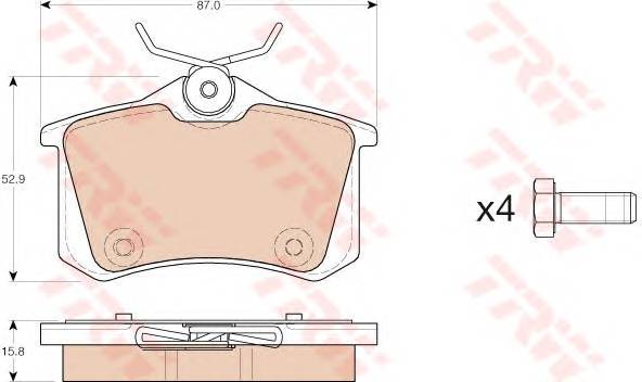 TRW GDB1973 Комплект тормозных колодок