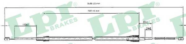 LPR C0812B Трос, стояночная тормозная 