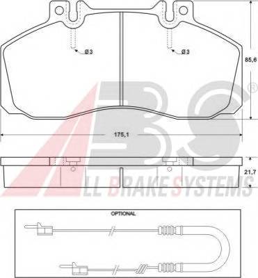 A.B.S. 36665 Комплект гальмівних колодо...