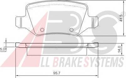 A.B.S. 37146 Комплект гальмівних колодо...