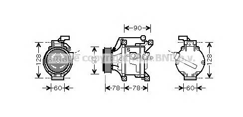 AVA QUALITY COOLING TOAK443 Компрессор, кондиционер