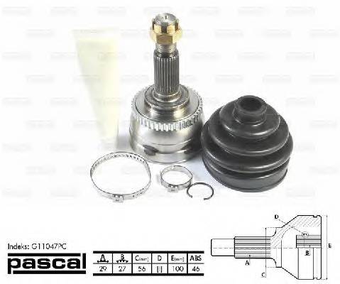PASCAL G11047PC Шарнирный комплект, привод