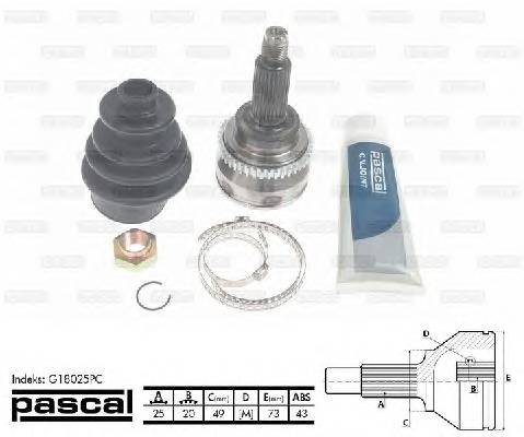 PASCAL G18025PC Шарнірний комплект, привод...