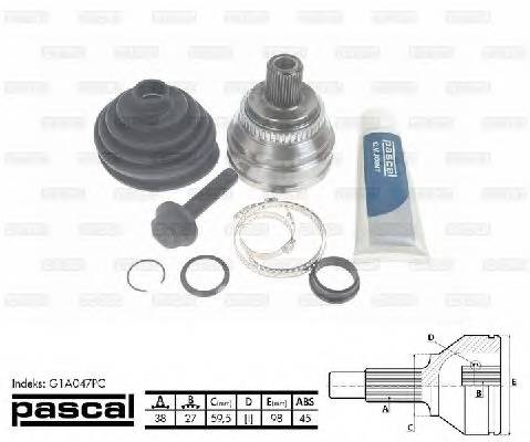 PASCAL G1A047PC Шарнирный комплект, привод