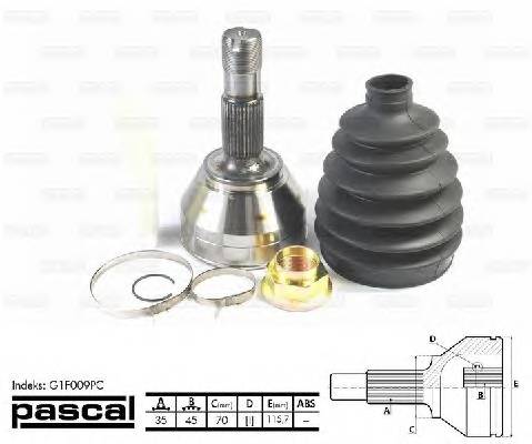 PASCAL G1F009PC Шарнирный комплект, привод
