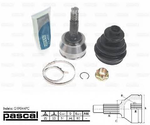 PASCAL G1F044PC Шарнирный комплект, привод