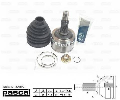 PASCAL G1M006PC Шарнирный комплект, привод