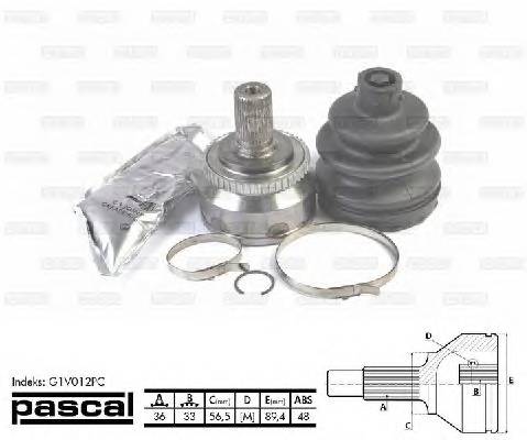 PASCAL G1V012PC Шарнирный комплект, привод
