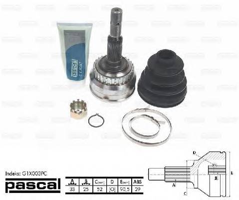 PASCAL G1X003PC Шарнирный комплект, привод