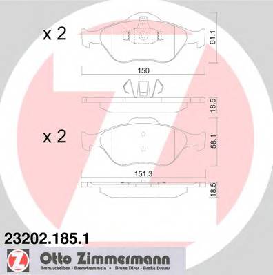 ZIMMERMANN 23202.185.1 Комплект тормозных колодок