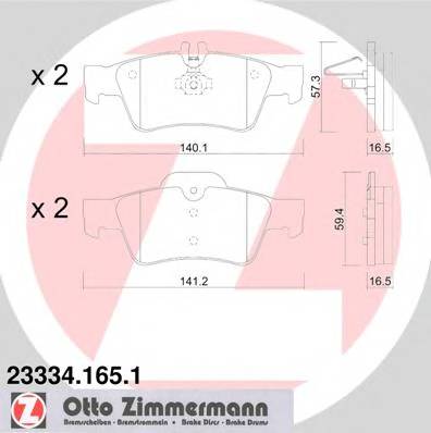 ZIMMERMANN 23334.165.1 Комплект тормозных колодок