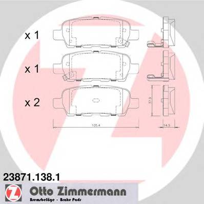 ZIMMERMANN 23871.138.1 Комплект тормозных колодок
