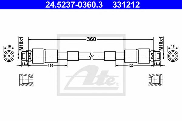 ATE 24.5237-0360.3 Тормозной шланг