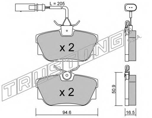 TRUSTING 355.2 Комплект тормозных колодок