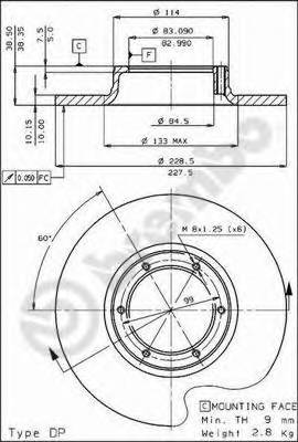 BREMBO 08.2138.10 Тормозной диск
