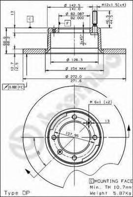 BREMBO 08.2565.30 Тормозной диск