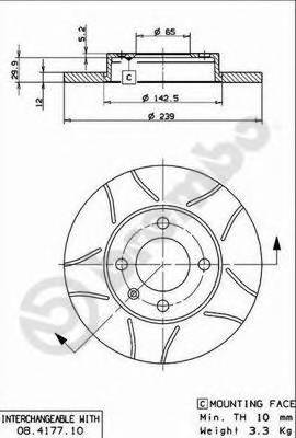 BREMBO 08.4177.75 Тормозной диск