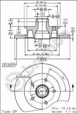 BREMBO 08.5177.10 Гальмівний диск