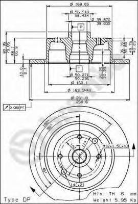 BREMBO 08.5309.10 Тормозной диск