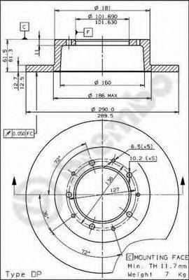 BREMBO 08.5316.10 Тормозной диск