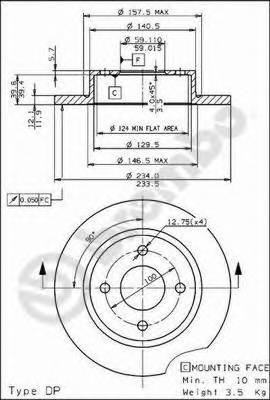 BREMBO 08.5691.10 Тормозной диск BREMBO 08.5691.10 Тормозной диск